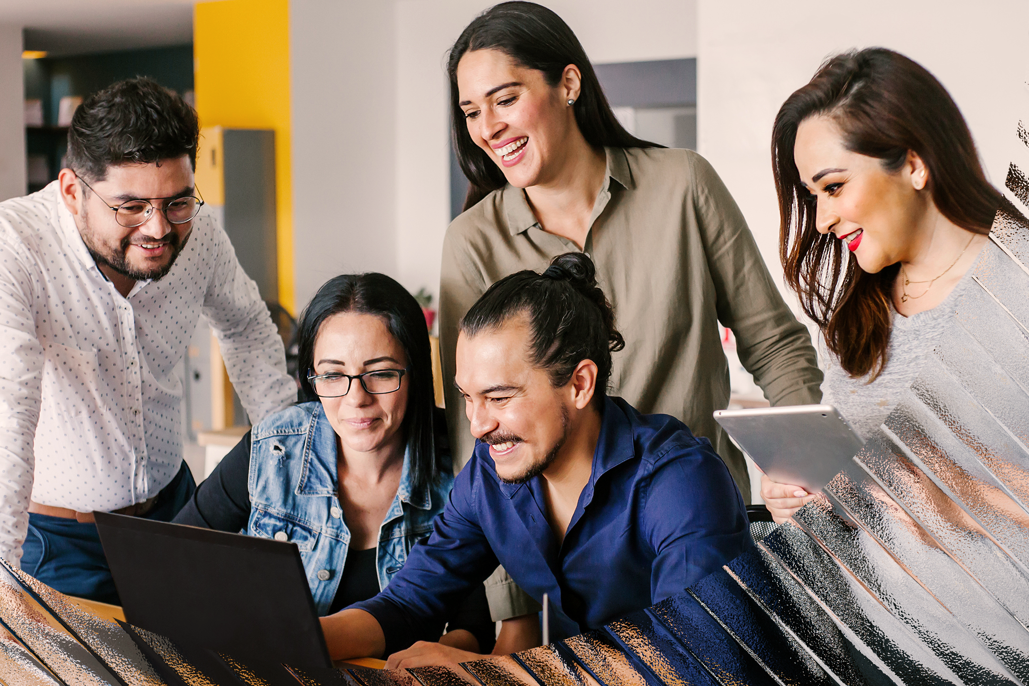 Image of Hispanic team working together